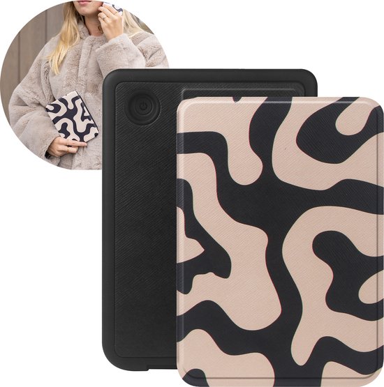 Selencia E-reader Hoesje - Geschikt voor Kobo Clara BW, Kobo Clara Colour - Vivid bookcase - Art Wave Black van Selencia