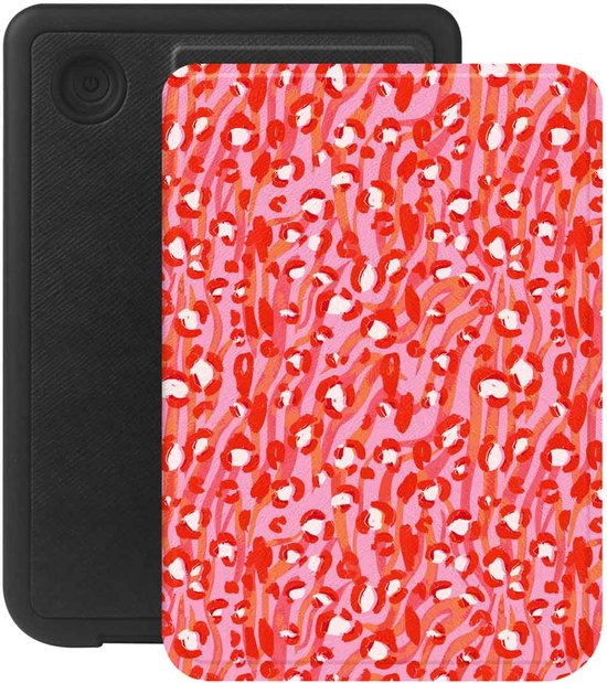 Selencia E-reader Hoesje - Geschikt voor Kobo Clara BW, Kobo Clara Colour - Vivid bookcase - Wild Spots Lipstick van Merkloos