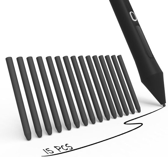 Set van 15 viltpunten voor Wacom-pennen, standaard stiftpunten voor Wacom Bamboo Intuos CTL460, CTH460, CTH461, CTH661, CTH-480, CTH-480S, CTL471, CTL472, CTL671 en meer