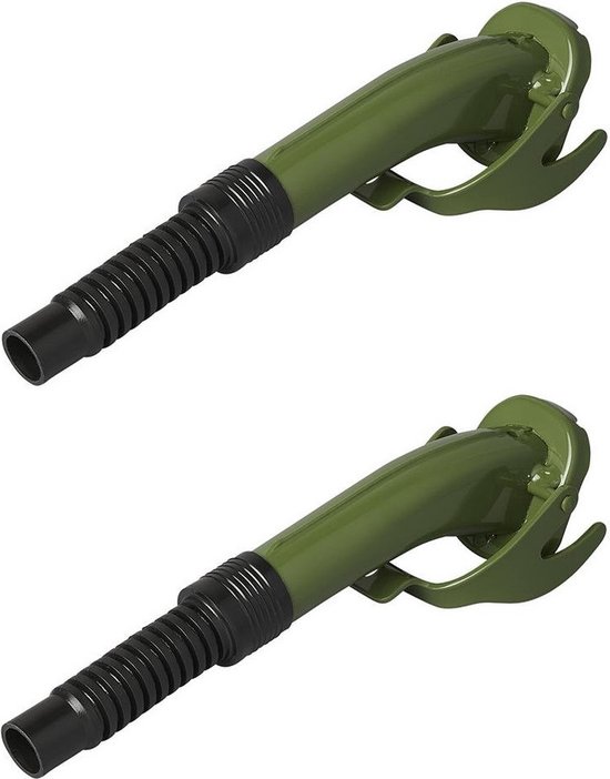 Set van 2x stuks flexibele metalen legergroene schenktuit voor jerrycan 24 cm van Kreator