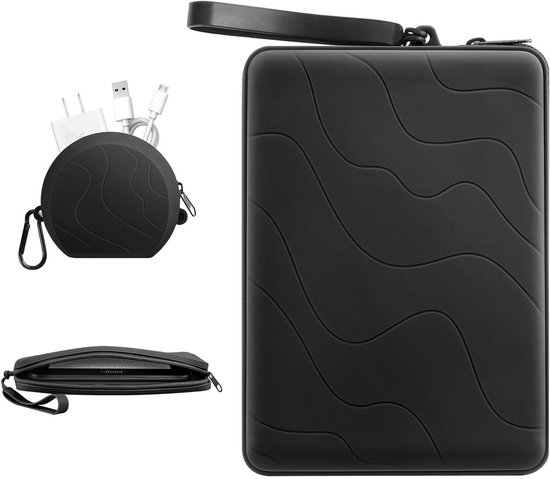 Silicone Clutch Sleeve voor 6-7 Inch E-Readers en Tablets, Multi-Purpose Tas met Accessoirevak voor Kindles, Kobos en iPad Mini 6, Zwart van Merkloos