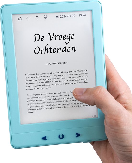 Silvergear eReader 6 inch - E-Reader met Backlight - Ebook Reader - 17H Schermtijd - 4GB - Blauw van Silvergear
