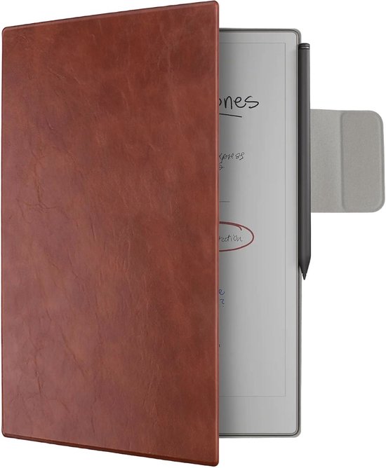 Slanke lichtgewicht beschermhoes voor reMarkable Paper Pro 11,8 inch - automatische slaap-/waakboekfoliohoes (bruin) van Merkloos