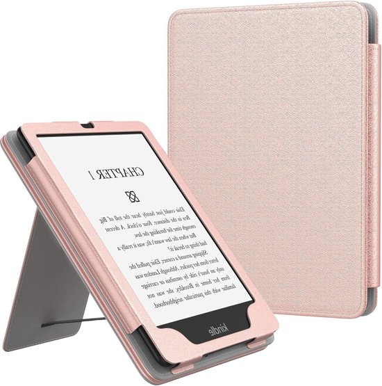 Slim PU Tablet Shell Cover Stand Case with Auto-Wake/Sleep for Kindle Paperwhite 2021 - Rose Gold - Fits All-new Kindle Paperwhite 11th Generation - 6.8" Signature Edition - Kids Friendly van MoKo