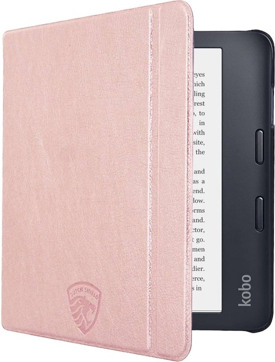 Slimfit Hoesje Sleepcover Geschikt voor Kobo Libra 2 Hoes Cover Roze Goud - ereader hoesje - cover van Merkloos