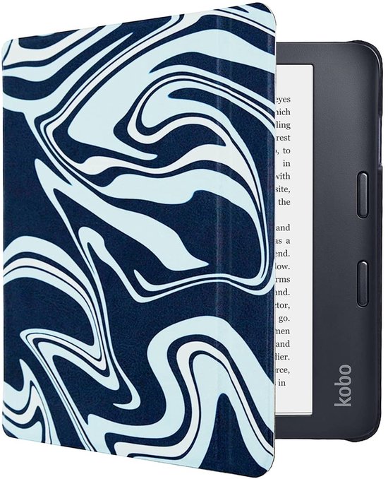 Slimfit Hoesje - Sleepcover Geschikt voor Kobo Libra Colour - Hoes Cover - Abstract Kleuren - ereader hoesje - cover