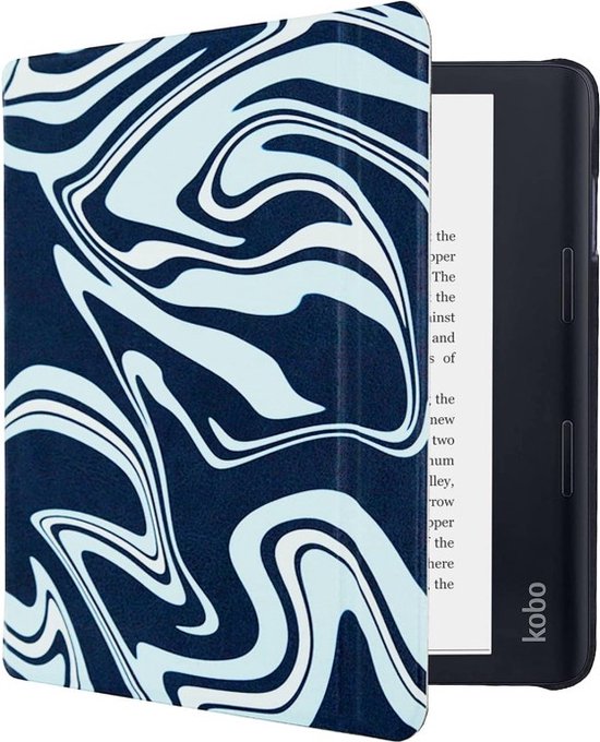 Slimfit Hoesje Sleepcover Geschikt voor Kobo Sage Hoes Abstract kleuren - ereader hoesje - cover van Esnading.