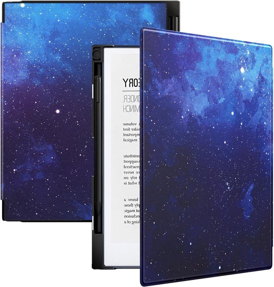 Slimme, Lichtgewicht Beschermhoes voor Remarkable 2 Tablet met Penhouder - Hard Back Shell en Standaard voor 10.3" Paper Tablet, Blauw Sterrenhemel, Bescherming en Functionaliteit