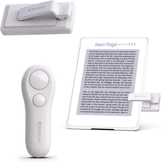 SnelShoppen - RF Remote Control Page Turner voor Kindle en Kobo eReaders, Draadloze Bladzijden Klikker voor iPad en Tablets, Geschikt voor Lezen van R