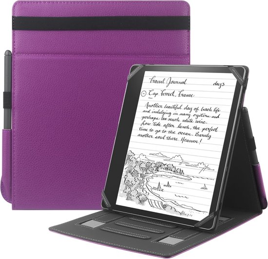 SnelShoppen - Universele 10,2 inch eReader Hoes met Stand Cover, Handstrap & Pen Houder voor 10,2" Scribe 2024/2022, Note Air 2 Plus/Note Air/Kobo Eli