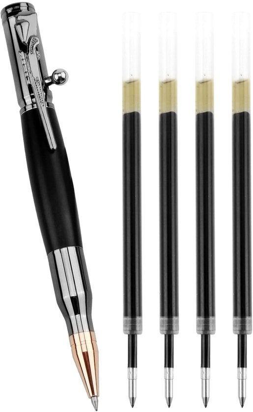 Solidchoice - Bolt Action Pen met 4 Verwisselbare Navullingen