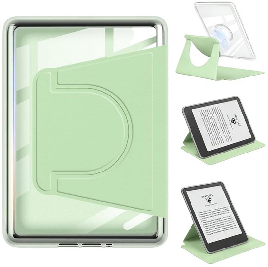 Solidchoice- Hoes Magnetisch Afneembaar - Kindle Paperwhite 2024 - 12e Generatie - Perfecte Bescherming - Multi-Hoekstandaard - 360° Rotatie - E-reader Hoes