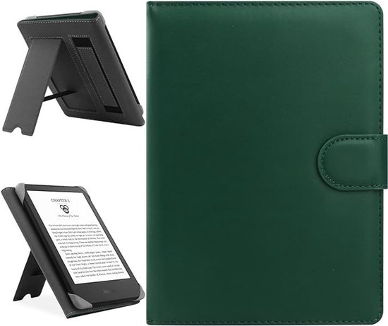 Solidchoice - HoYiXi Universele hoes compatibel met 6,8 inch Kindle Paperwhite/6 inch nieuwe Kindle 2022 & 2019/Kobo Clara HD/Kobo Clara 2E, leren standaard, beschermhoes voor 6-6,8 inch pocketbook/Tolino/Sony