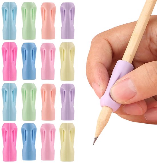 Solidchoice - Set van 16 Kleurige Siliconen Penhouders voor Schrijven