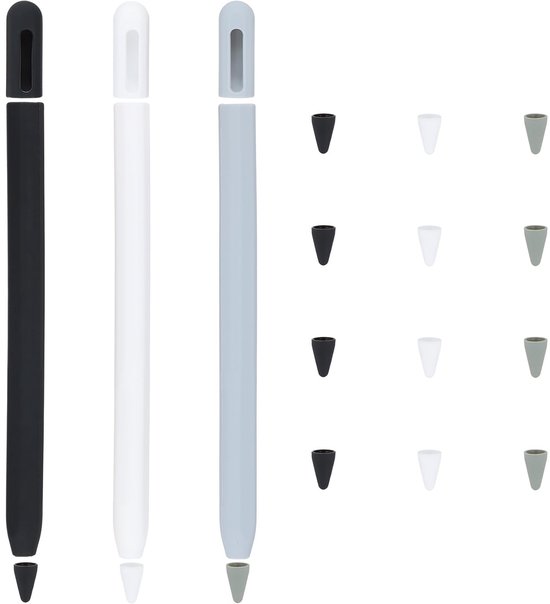 Solidchoice - Set van 3 Silicone Beschermhoezen voor Apple Pencil Pro