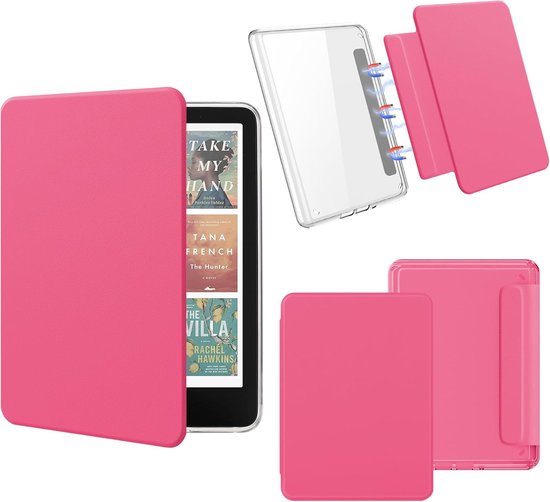 Sounix Kindle Hoes Geschikt voor Kindle Paperwhite 12e Generatie (2024) & Kindle Colorsoft Signature Edition (2024) - 7 Inch - Magnetisch Afneembaar - Auto Slaap/Wekt Functie - Book Case - Roze
