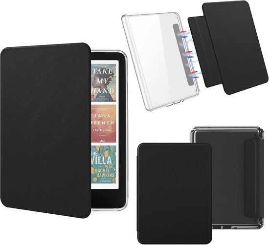 Sounix Kindle Hoes Geschikt voor Kindle Paperwhite 12e Generatie (2024) & Kindle Colorsoft Signature Edition (2024) - 7 Inch - Magnetisch Afneembaar - Auto Slaap/Wekt Functie - Book Case - Zwart