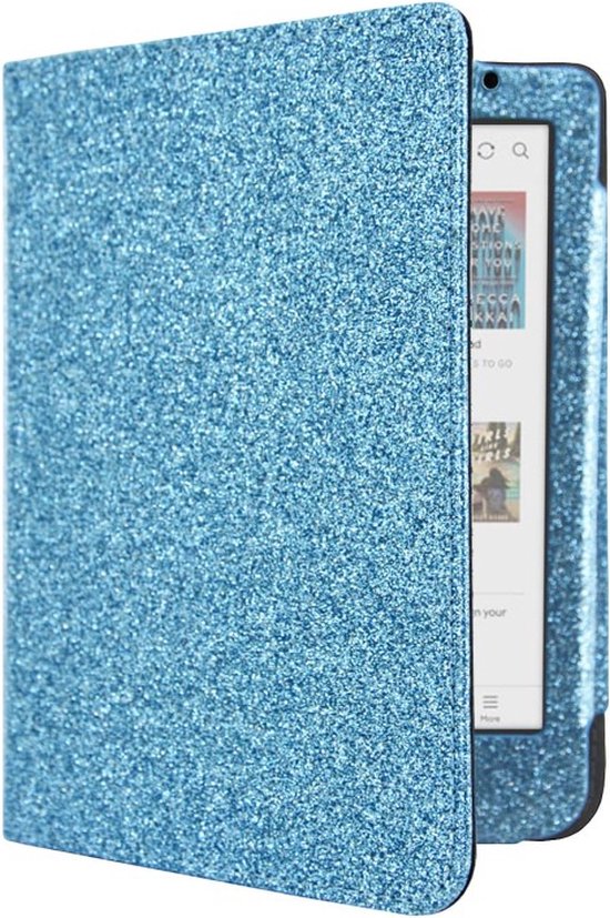 Sparkle Hoesje - Sleepcover Geschikt voor Kobo Clara Colour - Book Case Hoes Cover - Blauw - ereader hoesje - cover van Spark