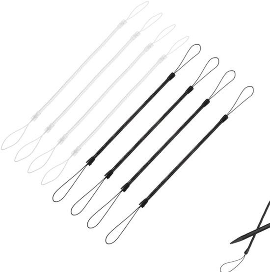 Spiraalbanden 8 Stuks - Elastische Penkoord - Intrekbare Veerstiftlijn - Voor Touch-Pennen - Kantooraccessoire - Diverse Kleuren