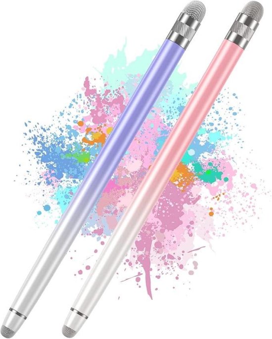 SSTRWGOOD 2 Stuks Stylus Pen - Touchscreen Pen met Faserspitze - Licht en Draagbaar, Hoge Gevoeligheid en Precisie - Geschikt voor Tablets, Smartphones en Andere Touchscreens - Kunststof - Lengte 14,3 cm