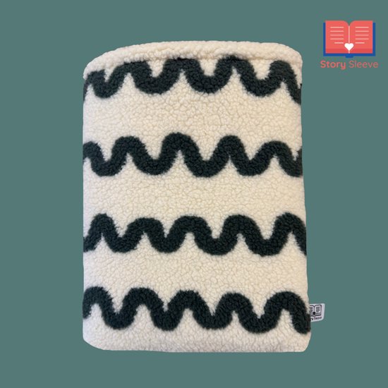 Story Sleeve - Book Sleeve / E-reader Sleeve Fluffy Green Waves - 27 x 23 cm - Ook geschikt voor E-reader - Boekenhoes - Boekbeschermer - Boekhoes - Booksleeve - Voor boek van Merkloos