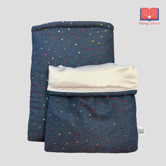 Story Sleeve - Book Sleeve / E-reader Sleeve Rainbow Hearts - 27 x 23 cm - Ook geschikt voor E-reader - Boekenhoes - Boekbeschermer - Boekhoes - Booksleeve - Voor boek van FabsWorld