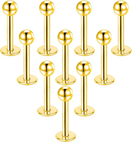 Studs 6mm 8mm 10mm 12mm Rvs Platte Terug Helix Tragus Kraakbeen Oorbel Studs Piercing Zilver Zwart Goud