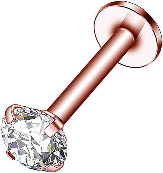 Studs CZ labret neus tragus kraakbeen sieraden gemaakt met intern schroefdraad chirurgisch staal piercing sieraden voor helix, schelp, lip, neus, oorbel voor