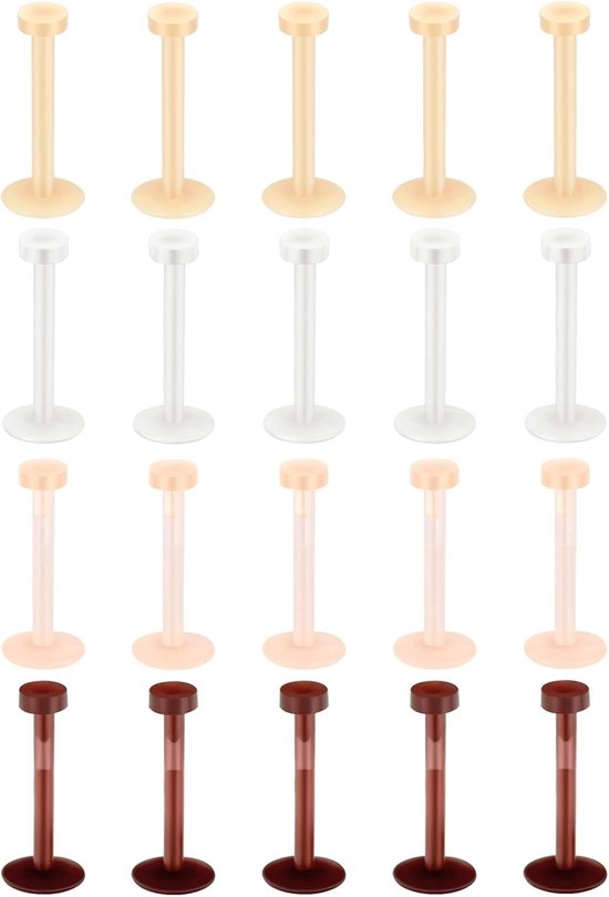 Studs set oorstekers labret monroe siliconen flexibele tragus helix piercing retetainer, 8 mm/10 mm staaflengte