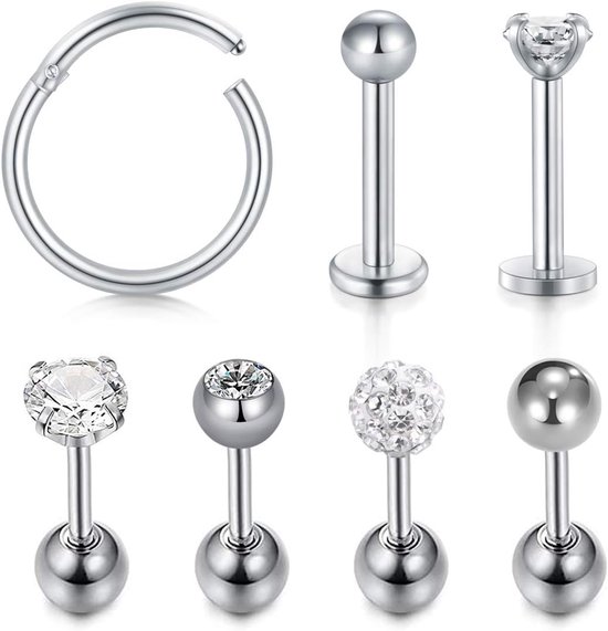 Studs: veelzijdige collectie modieuze piercings van roestvrij staal voor neus, septum, lip, tragus, oorstekers, helix, daith en lichaamspiercings voor vrouwen