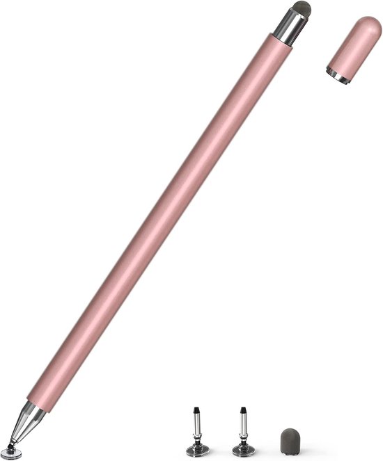 Stylus Pen, 2 in 1 Touchscreen Pen Tablet Pen Compatibel met alle Tablets en Smartphones, iPhone, iPad, Samsung, Surface, Huawei, Xiaomi, Android, IOS enz.Roségoud