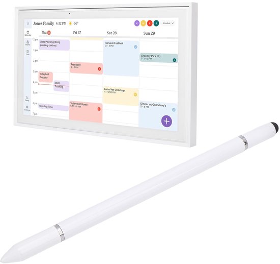 Stylus Pen 3-in-1 - Compatibel met Digitale Agenda - Capacitatieve Pen - Touchscreen Pen - Rubberpunt/Schijfpunt - Aluminium Behuizing