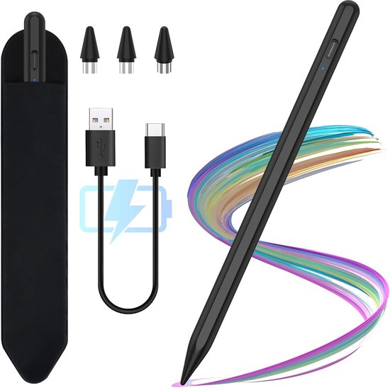 Stylus Pen Android tablet, KBCASE pen voor tablet, compatibel met Samsung/iPhone/Lenovo/Xiaomi/Huawei/Android touchscreen, stylus potlood met 3 punten