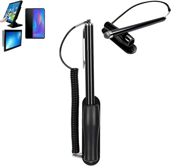 Stylus Pen, Universal Capacitive Stylus Pen met een Veren Touw en Bevestigingsbasis
