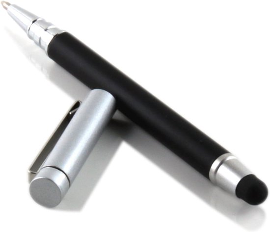 Stylus Pen voor Smartphone/Phablet/Tablet Stylus en Balpen Touch Pen - zwart/zilver