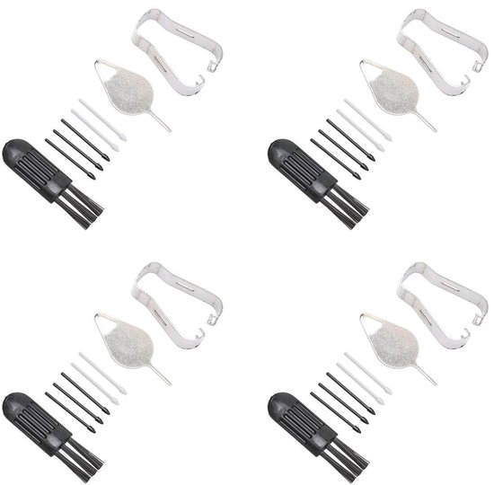 Stylus Penpunten Vervanging - 20 Vervangende Vullingen - 4 Penclips - 4 Verwijderpennen - 4 Reinigingsborstels - Duurzaam ABS Materiaal