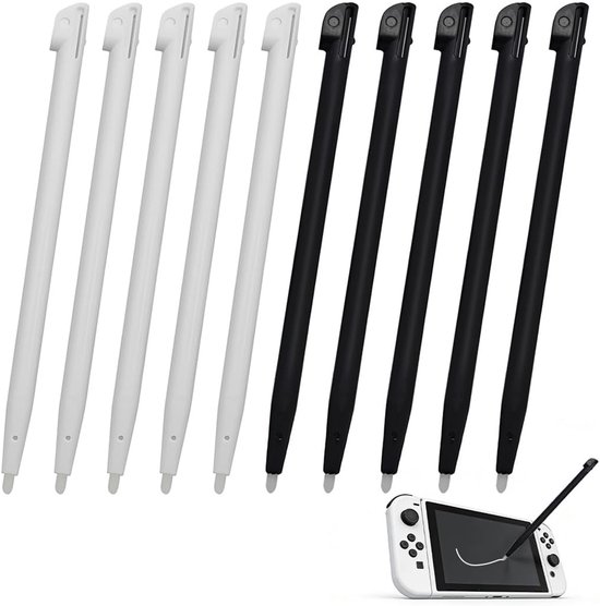 Stylus-set, 10 x gameconsole voor touchscreen 2DS XL/LL, styluspen, reserve pen, grafische styluspen, digitale palmafwijzing, detectie van