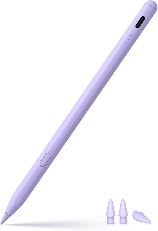Stylus voor Apple iPad 2018-2025, snel opladen met palmafwijzing, kanteldetectie, compatibel met iPad 11/10/9/8/7/6, iPad Mini 7/6/5, iPad Air M2/5/4/3, iPad Pro M5/M4 13 inch/12,9 inch/11 inch