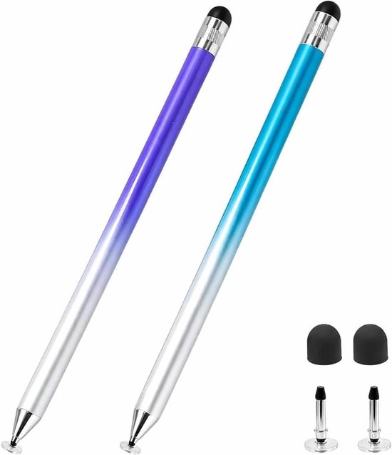 Stylus voor tablets en smartphones, 2-in-1 universele capacitieve stylus voor S-ung/Leovo/Xiaomi/iPhone/Tablet/iPad Pro/Mini/Air, hoge precisie en gevoeligheid