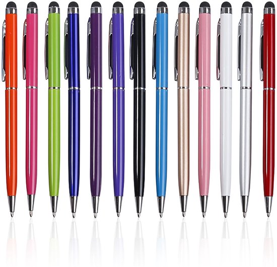 Styluspen 2-in-1 Design - Touchscreen Pen - Balpen - 13 Stuks - Lichtgewicht - Duurzaam - Roestvrijstalen Clip - Touchscreenpen
