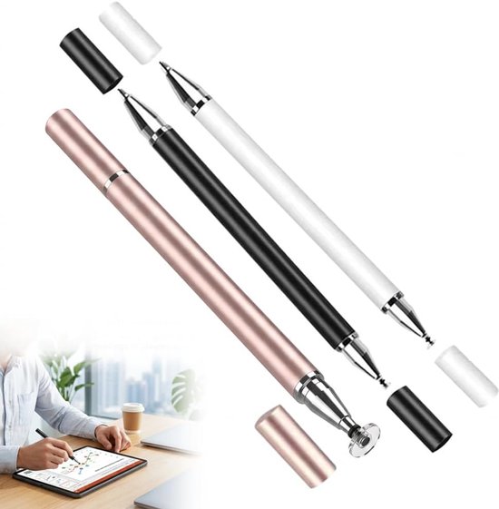 Styluspen, 3 stuks, touchscreen-pen, switch, stylus, precisiepen, schijf, capacitieve fijne tekening, schrijven, mee-schrijven, mobiele telefoon, smartphone, gameconsole, display