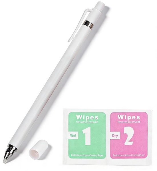 Styluspen Universeel - Digitale Pen - Capacitatieve Pen - Aluminiumlegering - Hoge Gevoeligheid - Zwart/Wit - 150 x 9 mm