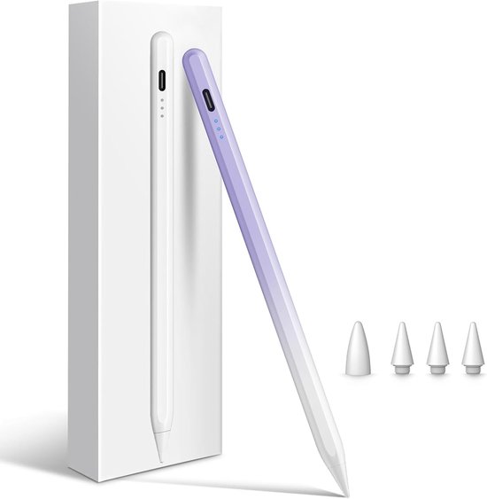 Styluspen voor iPad 2018-2026, 2x snel opladen, palmafwijzing, kantelsensor