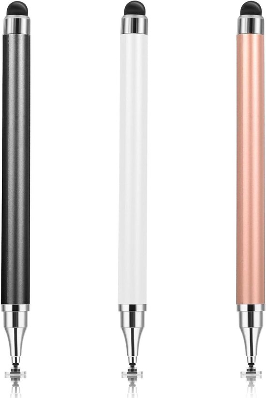 Styluspen voor Tablets - 3 Stuks Touchpen Tabletstift - 2-in-1 Styluspen - Compatibel met Alle Touchscreens en Mobiele Telefoons