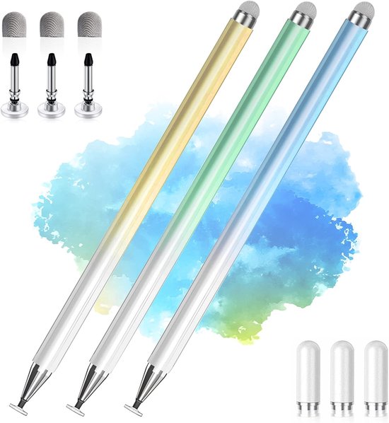 Styluspen voor touchtablets en smartphones, pen voor Samsung/Xiaomi/Lenovo/iPhone/Touch-tablet, compatibel met iPad Pro/Mini/Air - 3 stuks, hoge precisie en gevoeligheid