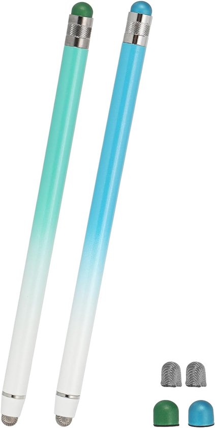 Styluspennen 2 stuks - 142 mm - blauw groen - hoge gevoeligheid voor touchscreen - m-winkel