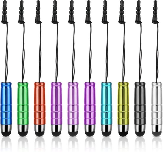 Styluspennen voor aanraakschermen, 10 stuks korte styluspen-sets, mini stylus touchpen voor tablets, smartphones, mobiele telefoons, alle universele touchscreen-apparaten