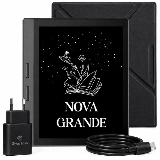 SwayTosh E-Reader Nova Grande – 7 inch 2026 – 32GB + Cloud Opslag – Ereader Met Luxe Hoes – Storytel-Ondersteuning – Schermverlichting en Nachtmodus – E Reader Voor Ebook & Luisterboeken – Met Oplader
