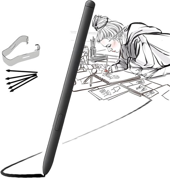 Tab S6 Lite Stylus Pen Vervanging (zonder Bluetooth) voor Samsung Galaxy Tab S6 Lite (EJ-PP610) Stylus Touch S Pen (Oxford Grijs) + vervangende tips/penpunten