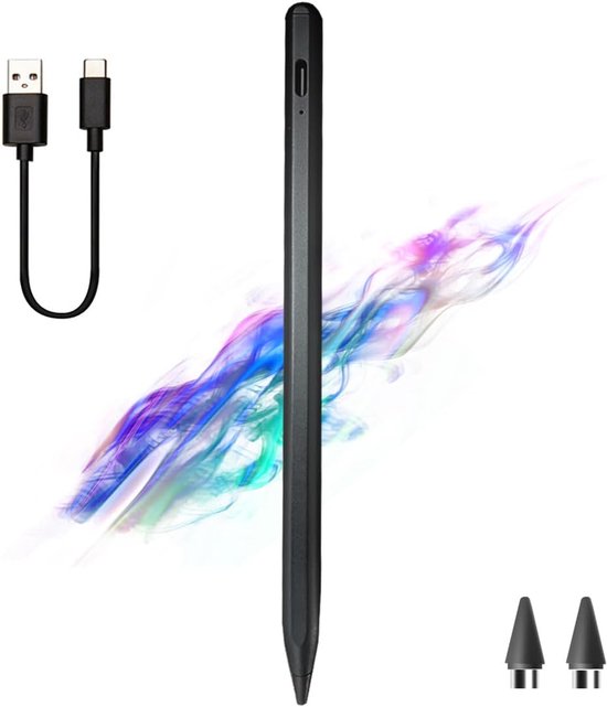 Tablet-pen voor touchscreen, capacitieve pen, universeel, met 2 reserveopzetstukken voor Android/iOS/smartphone/Microsoft touchscreen-apparaat